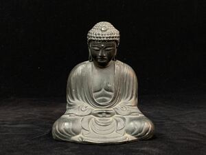 遖61） 時代　仏像　鎌倉　大仏　仏教美術　古銅　置物　約12.5㎝　約402g