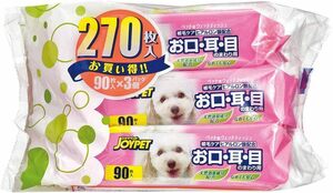 JOYPET(ジョイペット) JOYPET ウェットティッシュ お口・耳・目のまわり用 90枚×3個 ペット用 270枚入(90枚