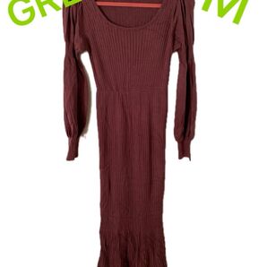 GRL マーメイド ニットワンピース ボルドー Mサイズ