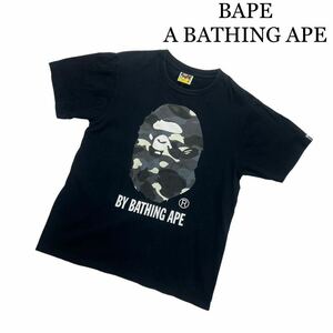 BAPE A BATHING APE ベイプ アベイシングエイプ Tシャツ 半袖 黒 プリント M ゴリラ