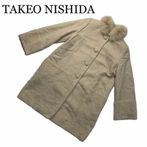 TAKEO NISHIDA タケオニシダ コート ベージュ サイズ11 アルパカ ミンク