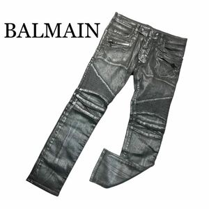 BALMAIN バルマン デニムパンツ グレー ラメ サイズ31