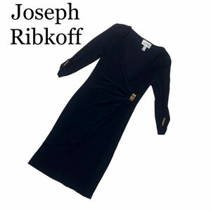 Joseph Ribkoff ジョセフリブコフ ワンピース 紺色 ひざ丈 七分袖 サイズ7