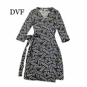 Diane von Furstenberg ダイアン フォン ファステンバーグ ラップワンピース ワンピース　4 総柄　茶色　ブラウン系 