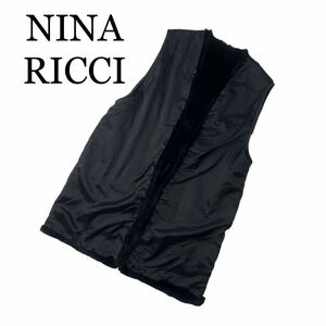 NINA RICCI ニナリッチ ライナーのみ ファーベスト 黒 トップス ベスト ライナー 