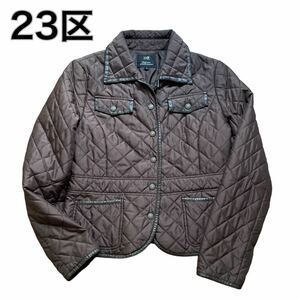 23区 キルティングジャケット ブラウン 46大きいサイズ XL オンワード樫山 ナイロン