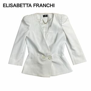 ELISABETTA FRANCHI エリザベッタフランキ テーラードジャケット ホワイト白 S