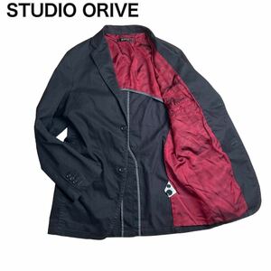 STUDIO ORIVE スタジオオリベ テーラードジャケット ダークブラウン レッド 5 L