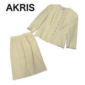 AKRIS アクリス セットアップ スカート 黄色イエロー38 M