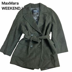 MaxMara WEEKEND マックスマーラ ウィークエンドライン ピーコート ベルト付き カーキ アルパカ 40 L