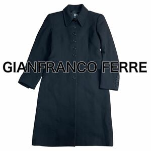 GIANFRANCO FERRE ジャンフランコ フェレチェスターコート 黒ブラック L