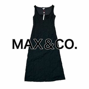 MAX＆CO. マックスアンドコー ノースリーブ ワンピース 38 M ブラック黒 カットワーク タグ付き