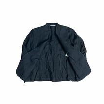 WEEKEND MaxMara ウィークエンドマックスマーラ テーラードジャケット 黒ブラック 麻ノーカラー 42 XL 大きいサイズ_画像4