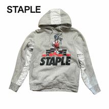 STAPLE ステイプル パーカー フーディースウェット 古着 グレーM 裏ボア_画像1