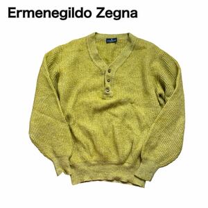 Ermenegildo Zegna ゼニア Vネック セーター ニット イエロー黄色 48 L