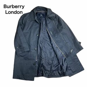 Burberry London バーバーリー ステンカラーコート ネイビー紺 S 三陽商会