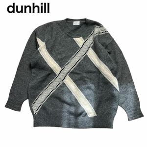 dunhill sports ダンヒルスポーツ ニットセーター カシミヤ グレー LL オーバーサイズ