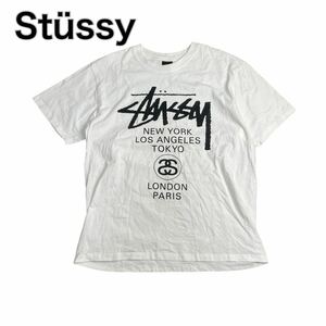 STUSSY ステューシー 半袖カットソーTシャツ ホワイト白 L