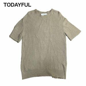 TODAYFUL トゥデイフル半袖 ニット セーター 麻 ベージュ F