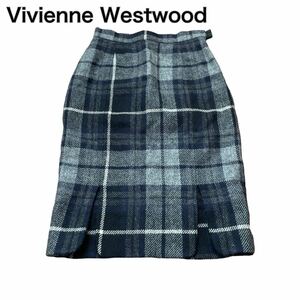 Vivienne Westwood Vivienne check skirt o-b button black black 40 L