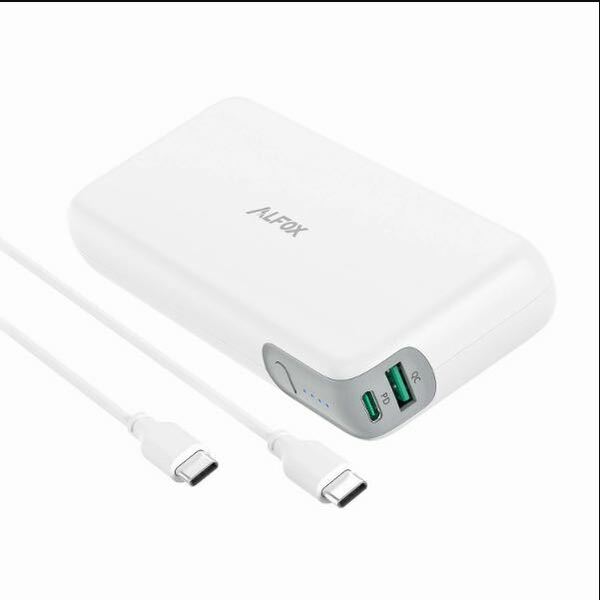 Alfox モバイルバッテリー 20000mAh 60WPD3.0&QC3.0 超高速充電/USB-A+USB-C/ PSE認証 ホワイト