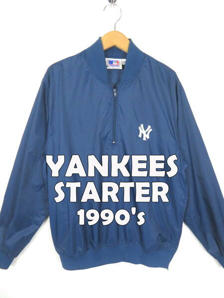90s スターター ニューヨークヤンキース ★ プルオーバー ナイロンジャケット L ★ STARTER MLB NEW YORK YANKEES アノラック メンズ