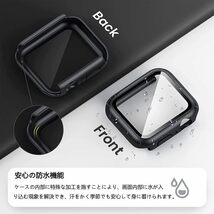 YOFITAR for Apple Watch 用 防水ケース series3/2/1 アップルウォッチ保護カバー ガラスフィルム 一体型 PC素材 （ブラック，44mm） I93_画像5