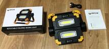 LED 投光器 充電式 ライト: 20W バッテリー式 LED投光器 COB 投光器LEDライト 作業灯 ポータブル (5000mAh, 900LM, 6500K) I108_画像2