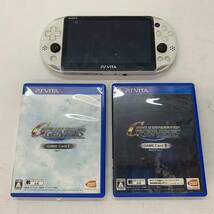 (24503)△【1円～】PlayStation Vita PCH-2000 ホワイト 本体 動作確認済 + SDガンダム Gジェネレーション ジェネシス セット【中古品】_画像1