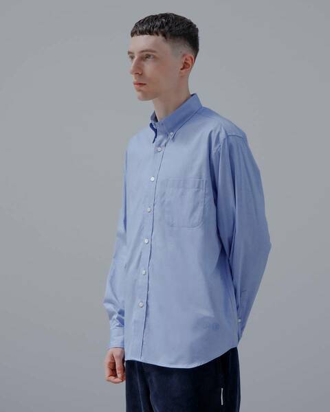 送料無料 美品 ユニフォームエクスペリメント uniform experiment GIZA OXFORD B.D SHIRT ブルー 3