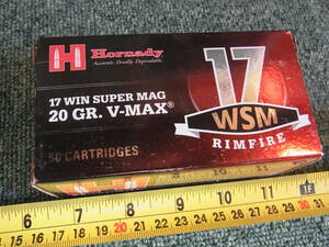 AMMO空箱LF Hornady 17 WIN SUPER MAG 20 Gr V-MAX 1箱（トレイ付き）