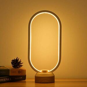 【大特価】LEDライト LEDスタンド 円形 間接照明 3段階 調光可能 ナイトライト ベッドサイド 木製