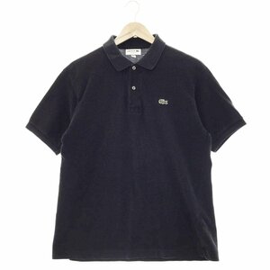 ●LACOSTE ラコステ L1212 半袖ポロシャツ メンズ サイズ5 ブラック トップス クラシックフィット スポーツ プチピケ 1212 1AA/41717