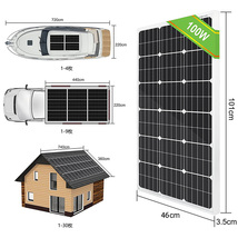耐久性と発電力が違う 25年寿命 ソーラーパネル 100W 単結晶 12v × 2枚 200wセット 101*46*3.5cm 太陽光 チャージ SEKIYA_画像2