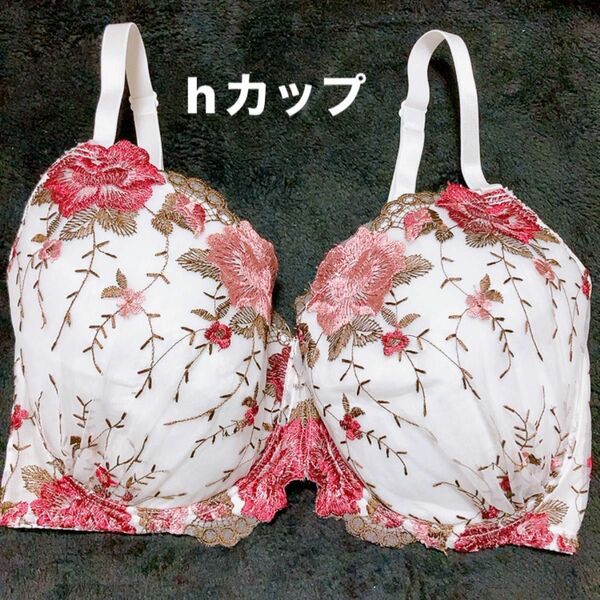 hカップ ブラジャー 未使用品 新品 h90 ブラ パリシェ 赤 白 かわいい セクシー グラマラス