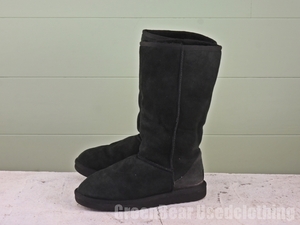 MK636◆レディース【UGG オーストラリア】ムートンブーツ 黒 ブラック W7 24cm