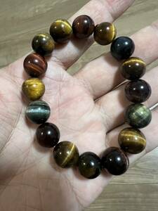 [ new goods ]. eyes stone * Mix high quality Tiger I bracele natural stone sphere diameter 12mm cat's-eye work . luck with money up genuine article guarantee free shipping 