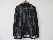 ☆LUXE AKM PLUS/リュクスエイケイエムプラス☆未使用 総柄ロゴモックネック長袖Tシャツ サイズ：L ランダムロゴ ゴルフ トレーニング _画像1