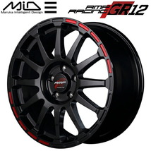 MID RMP RACING GR12 ホイール1本 クリスタルブラック/ストロボレッド 7.0J-17inch 4H/PCD100 inset+45_画像1