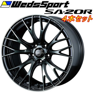 WedsSport SA-20R ホイール4本 ウォースブラッククリアー 9.5-18inch 5H/PCD100 inset+45