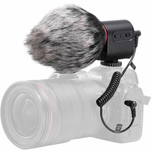 カメラ用マイク ビデオマイク ガンマイクロフォン 外付けマイク 超単一指向性 三重ノイズキャンセリング 同時聴取機能 電池式