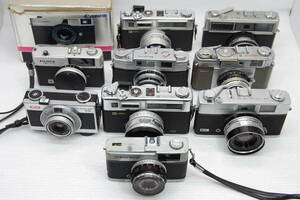 ★ジャンク★古いレンジファインダーカメラ10台セット ※MAMIYA YASHICA Canon FUJICA OLYMPUS KONICA