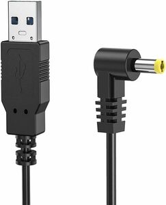Emith USB(A) to DCジャック USB充電 ケーブル L字型 充電コード カメラ対応 (直角/外径：4.0φ/内径：
