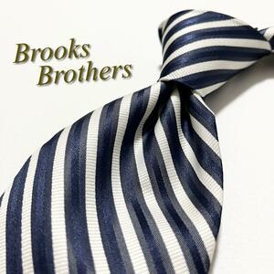 【極美品】Brooks Brothers ブルックスブラザーズ ネクタイ ストライプ柄 レジメンタル メンズ スーツ ハイブランド 高級 ブランドロゴ
