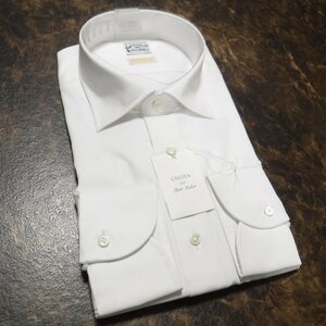 TT199 百貨店モデル CHOYA SHIRT MAKER 定価14300円 白 セミワイドカラー 綿100％形態安定 ドレスシャツ 新品 43-84 LL チョーヤワイシャツ