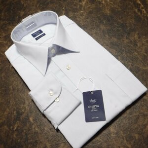 TT233 百貨店モデル CHOYA SHIRT FACTORY 定価9900円 ストライプ 綿100％形態安定 長袖ドレスシャツ 新品 39-84 M チョーヤ ワイシャツ