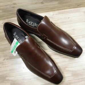 KK353 マドラス madras 新品 定価16500円 ロングノーズ 濃茶 スリッポン 牛革 ビジネスシューズ 25.5 3E オンオフ兼用 ブラウン BLACK LISTの画像4