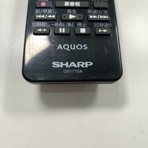 C1J323 【送料１８５円】 TV リモコン / シャープ SHARP GB177SA 動作確認済み★即発送★ テレビ_画像4