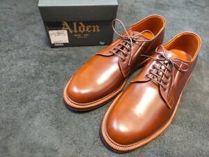 ［未使用］Alden cordvan size7.5D 99063 ALDEN alden オールデン 990 プレーントゥ 革靴 リーガル シューズ ラベロコードバン　