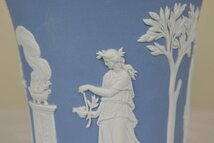 ウェッジウッド　ジャスパー　花瓶　ペールブルー　フラワーベース　WEDGWOOD　イギリス　ヴィンテージ　た207_画像6